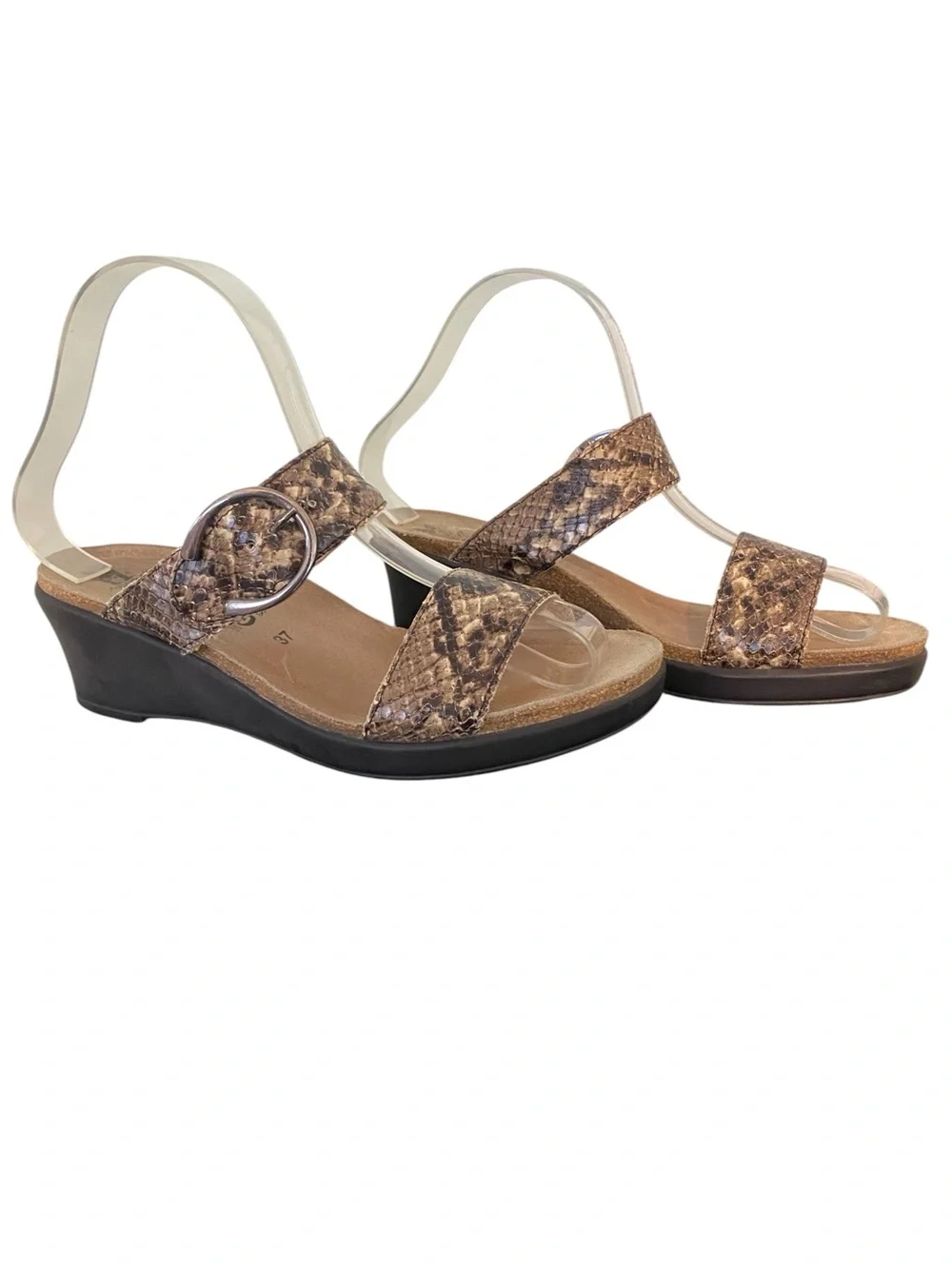 Women's Mephisto Air Relax  Snakeskin Print Wedge Slide Sandals Size 37